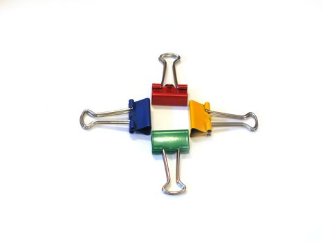 Multicoloured Office Bulldog Clips Cross