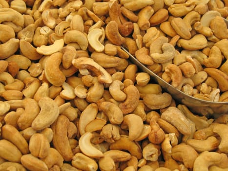 Cashew Nuts in a Market Tray in England