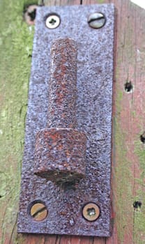 Old Rusty Door Hinge Closeup