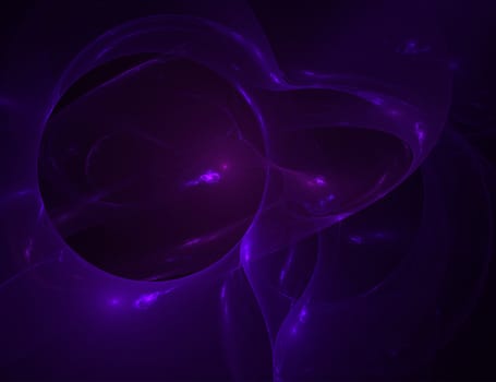 Bright Purple Abstract Shape on Black Background