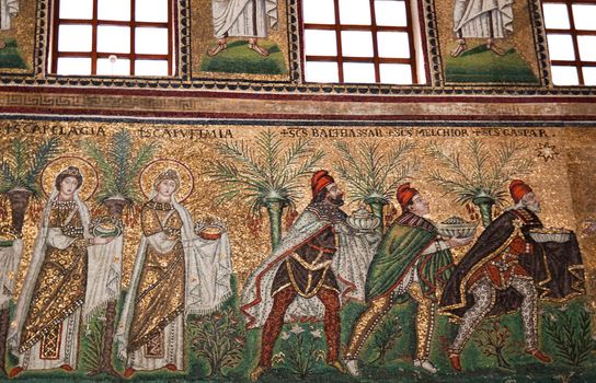 A classical mosaic of Ravenna, ancient capital of Byzantine Empire