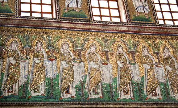 A classical mosaic of Ravenna, ancient capital of Byzantine Empire
