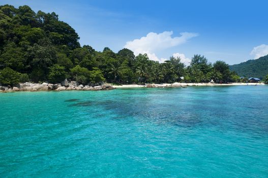 Blue beach at Pulau Perhentian, Malaysia.