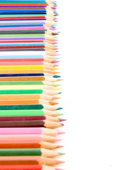 colorful pencils isolated on a white background