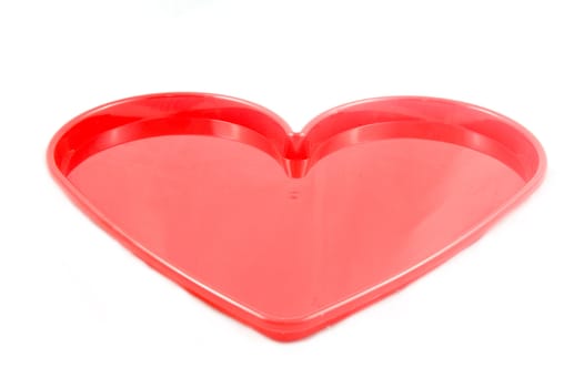 red heart tray isolated on a white background 

