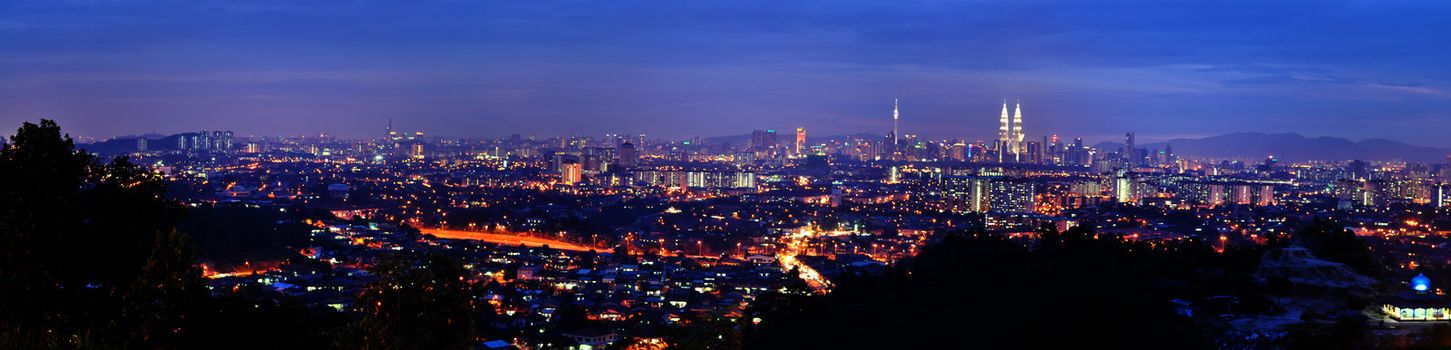 Panorama view of Kuala Lumpur, capital city of Malaysia.