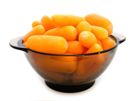  Photo of carrot in bowl against the white background