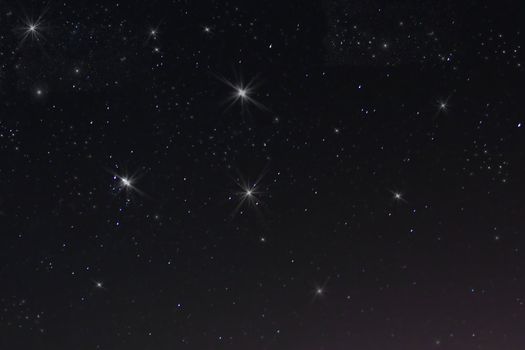Shiny stars in the night sky