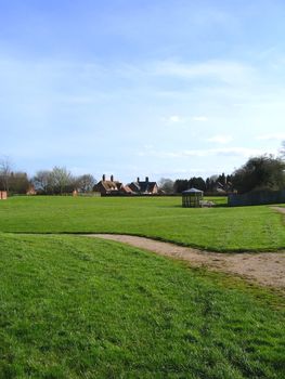 Village Green and Church in Cheshire Village of Aldford