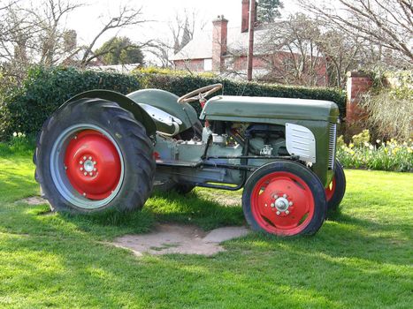 Old Tractor in Green English Field