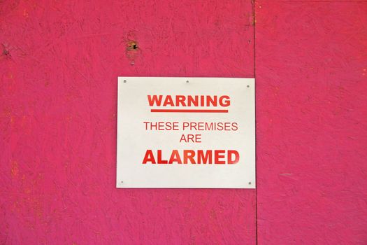 Red Alarm Warning Notice