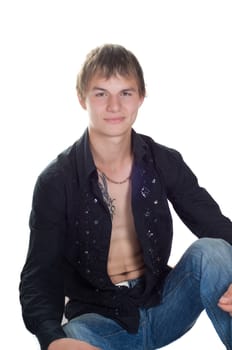 Shot of young attractive man in studio