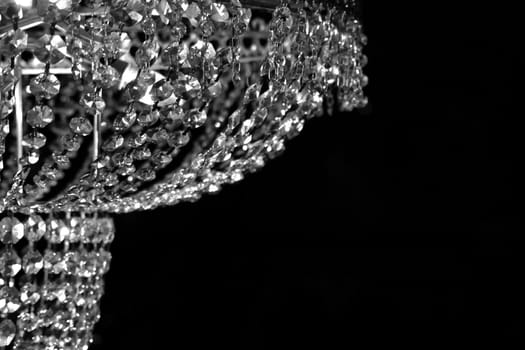 Glass Chandelier in Black and White