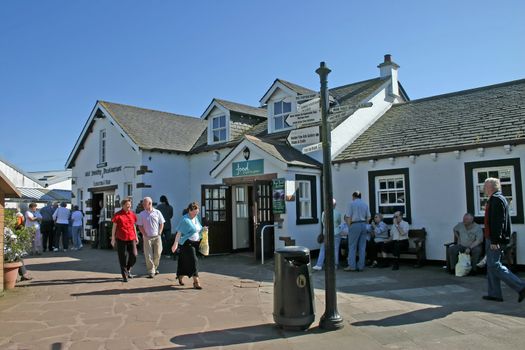 Tourists at Gretna Green Old Blacksmiths Shop Scotland