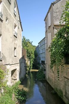 Stream in Medieval French Town