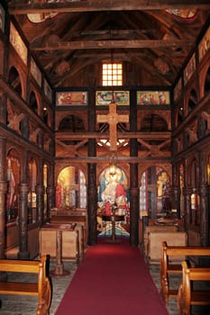 a view inside the church of norway