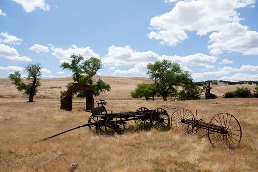 California ghost town from gold rush west of Mariposa