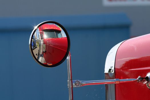 The beautiful red US Truck with chrome