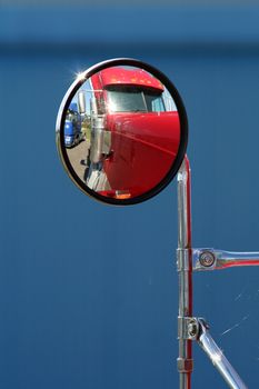 The beautiful red US Truck with chrome