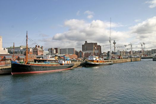 Two Liverpool Ships in Dock UK England