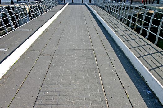 Swing Bridge near the Albert Dock in Liverpool England UK