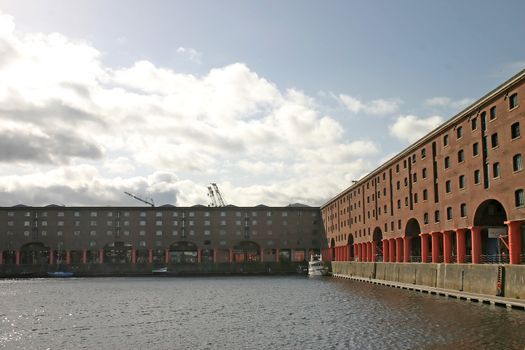 Albert Dock Buildings in Liverpool England UK
