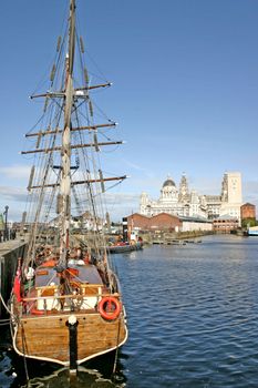 Two Liverpool Ships in Dock UK England