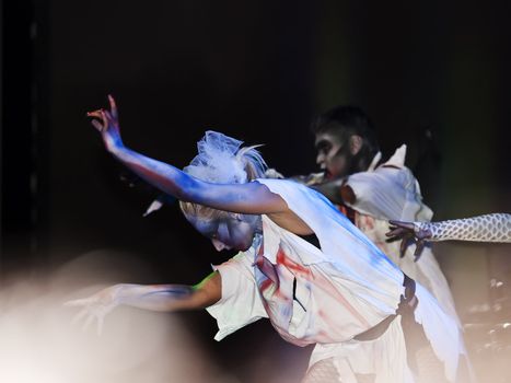 VALLETTA, MALTA - AUG 29 - Dancers performing Thriller during the Michael Jackson Tribute Concert organised by Xfm radio station at The Valletta Waterfront 29th August 2009