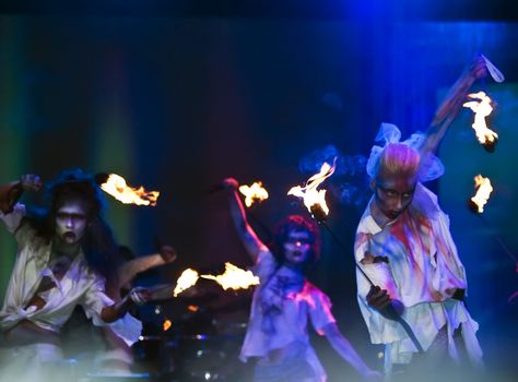 VALLETTA, MALTA - AUG 29 - Dancers performing Thriller during the Michael Jackson Tribute Concert organised by Xfm radio station at The Valletta Waterfront 29th August 2009