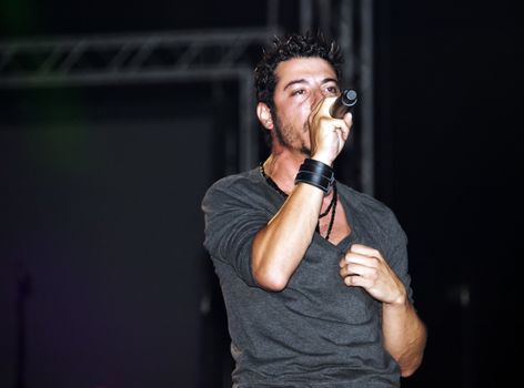 VALLETTA, MALTA - AUG 29 - Jeff Zerafa from band Cable 35 performing during the Michael Jackson Tribute Concert organised by Xfm radio station at The Valletta Waterfront 29th August 2009