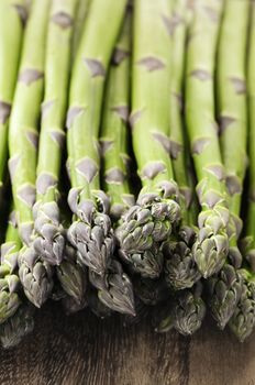 Close up of fresh green organic asparagus