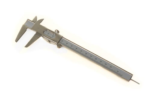 Aluminium Caliper, used for precision measuring, isolated over white