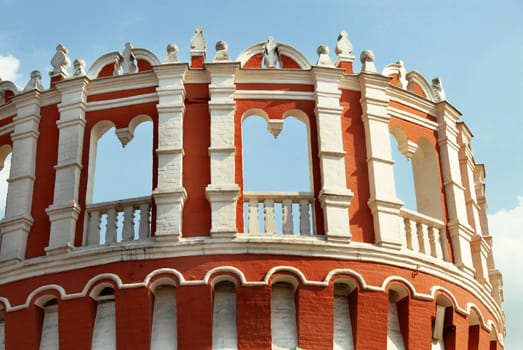 The Kremlin Kutafya tower fragment on Red Square in Moscow, Russia