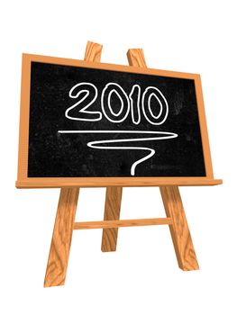 3d isolated blackboard with easel with text - 2010