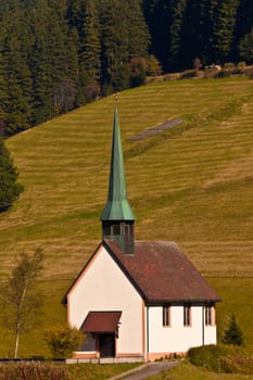 Traditional style chapel in Black Forest, rural Germany.