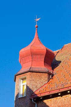 Roof detail of traditional style architecture in Black Forest, rural Germany