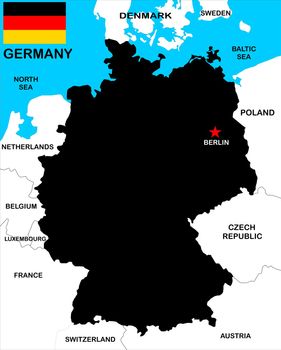 a vectorial map of Germany with neighbours