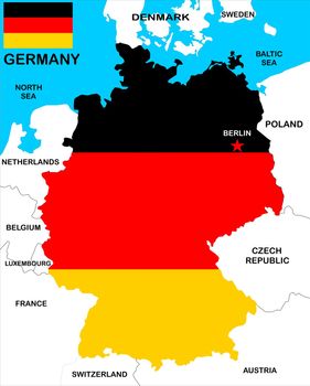 a vectorial map of Germany with neighbours