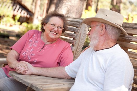 Loving Senior Couple Enjoying the Outdoors Together.