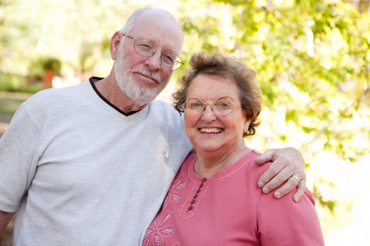 Loving Senior Couple Enjoying the Outdoors Together.