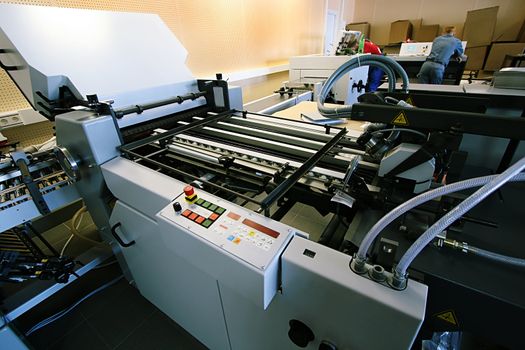 The new polygraphic machine in a modern printing house