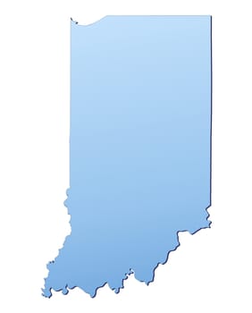 Indiana(USA) map filled with light blue gradient. High resolution. Mercator projection.