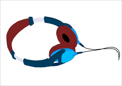 Graphic illustration of a pair of headphones.