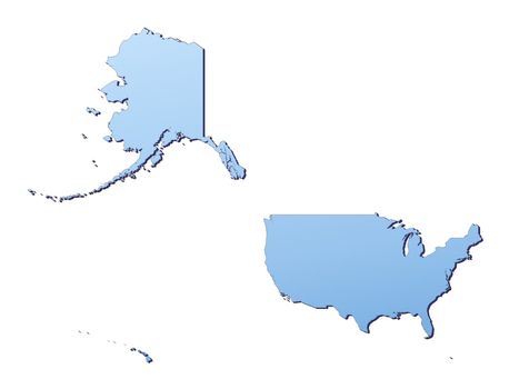 United States map filled with light blue gradient. High resolution. Mercator projection.