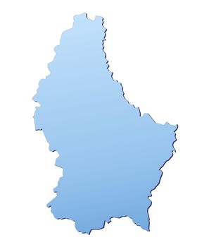 Luxembourg map filled with light blue gradient. High resolution. Mercator projection.