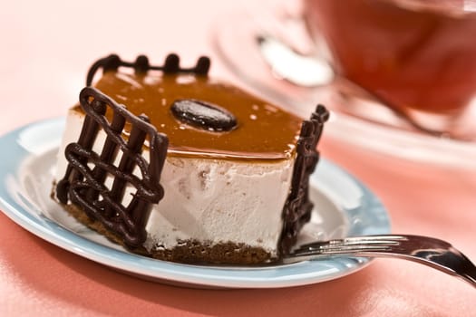 food series: fancy cake with chocolate, macro picture