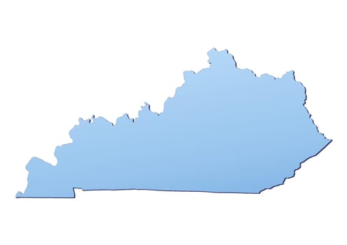 Kentucky(USA) map filled with light blue gradient. High resolution. Mercator projection.