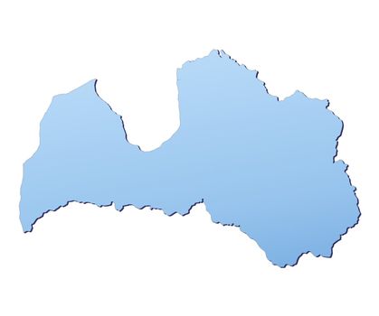 Latvia map filled with light blue gradient. High resolution. Mercator projection.