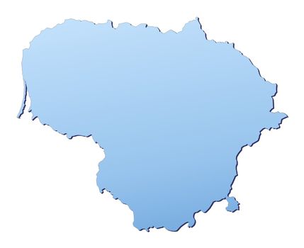 Lithuania map filled with light blue gradient. High resolution. Mercator projection.