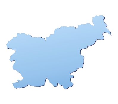 Slovenia map filled with light blue gradient. High resolution. Mercator projection.
